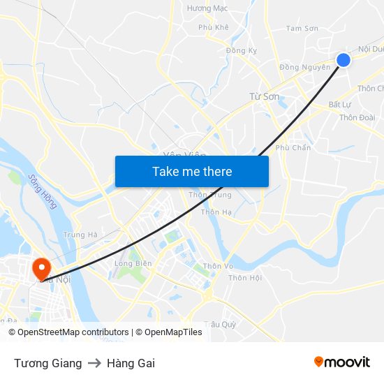 Tương Giang to Hàng Gai map