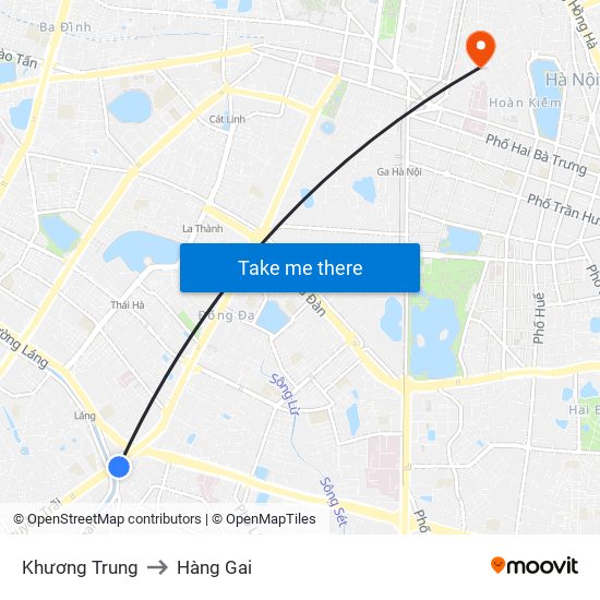 Khương Trung to Hàng Gai map
