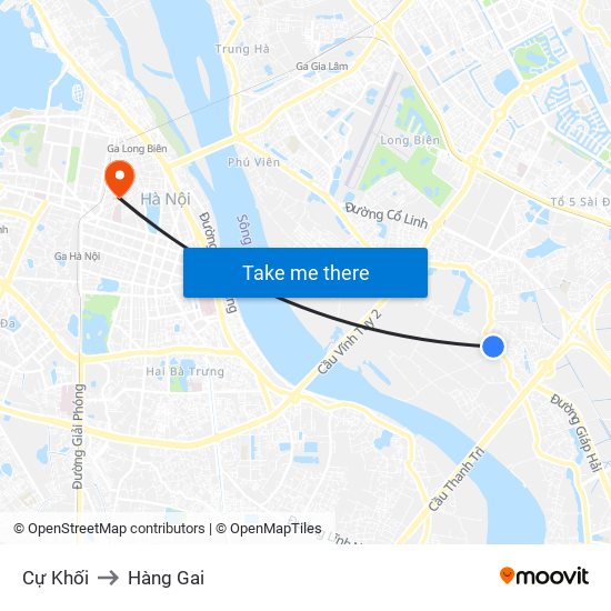 Cự Khối to Hàng Gai map