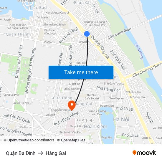 Quận Ba Đình to Hàng Gai map