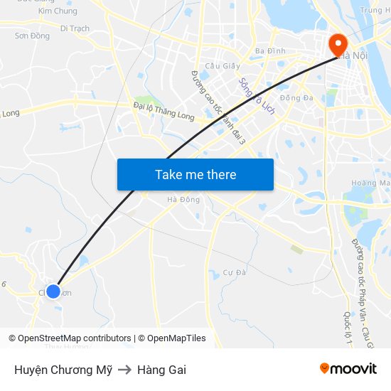 Huyện Chương Mỹ to Hàng Gai map