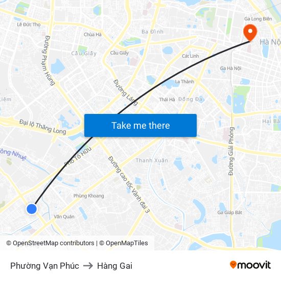 Phường Vạn Phúc to Hàng Gai map