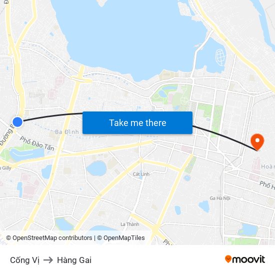 Cống Vị to Hàng Gai map