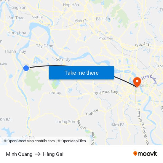 Minh Quang to Hàng Gai map
