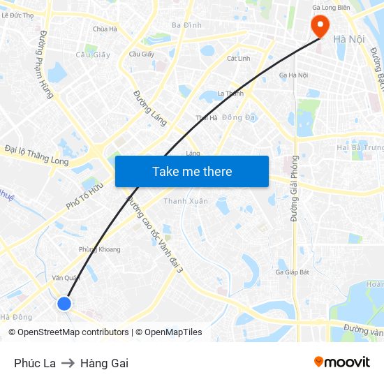 Phúc La to Hàng Gai map