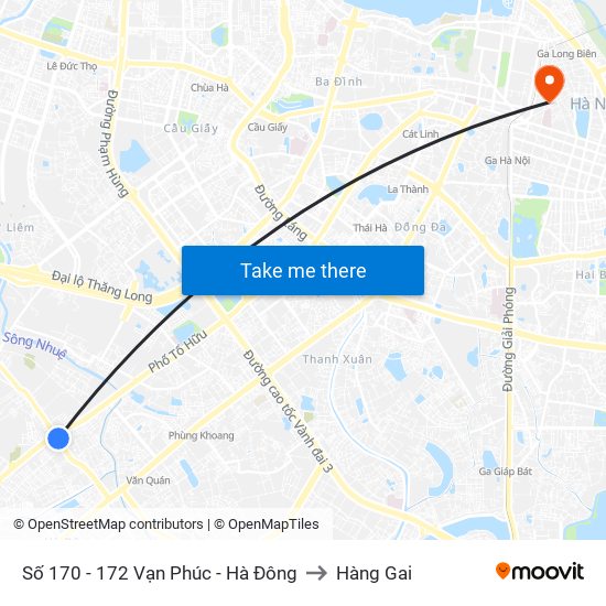 Số 170 - 172 Vạn Phúc - Hà Đông to Hàng Gai map