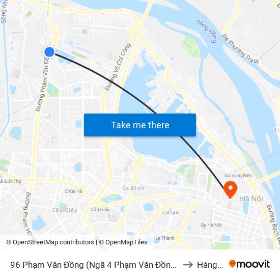 96 Phạm Văn Đồng (Ngã 4 Phạm Văn Đồng - Xuân Đỉnh) to Hàng Gai map