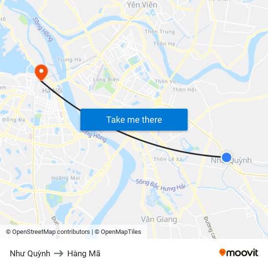 Như Quỳnh to Hàng Mã map