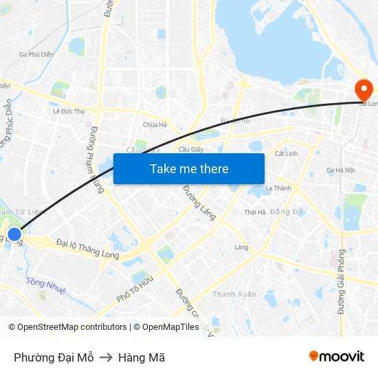 Phường Đại Mỗ to Hàng Mã map