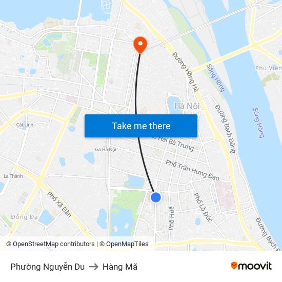 Phường Nguyễn Du to Hàng Mã map