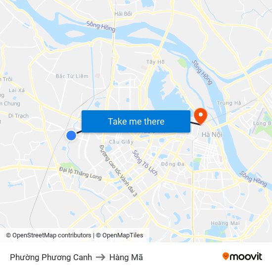 Phường Phương Canh to Hàng Mã map