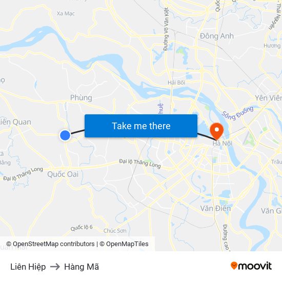 Liên Hiệp to Hàng Mã map