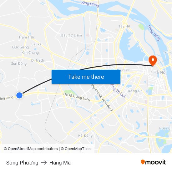 Song Phương to Hàng Mã map