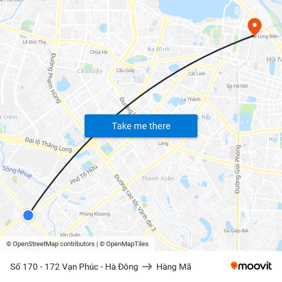 Số 170 - 172 Vạn Phúc - Hà Đông to Hàng Mã map