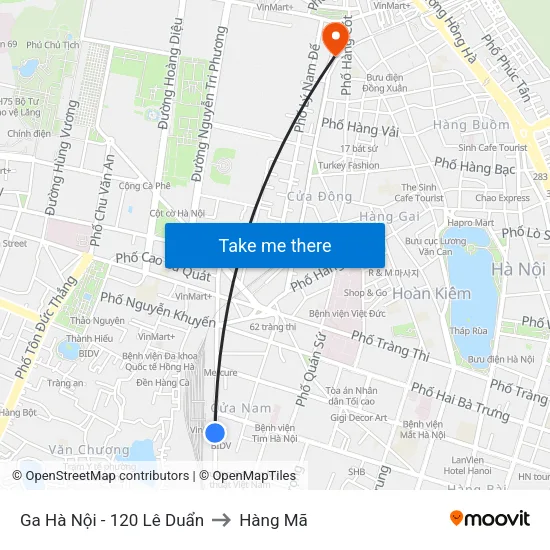 Ga Hà Nội - 120 Lê Duẩn to Hàng Mã map