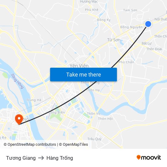 Tương Giang to Hàng Trống map