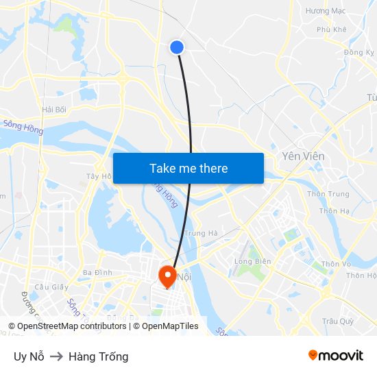 Uy Nỗ to Hàng Trống map