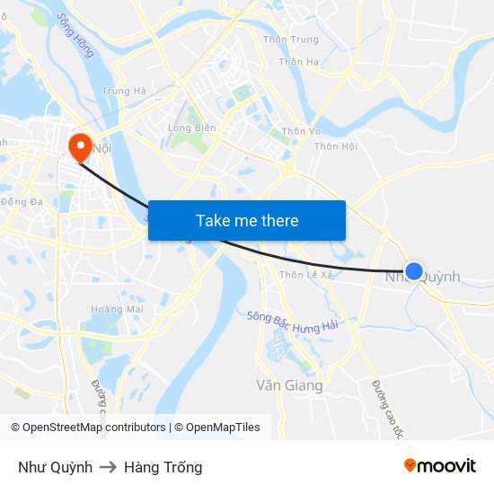 Như Quỳnh to Hàng Trống map