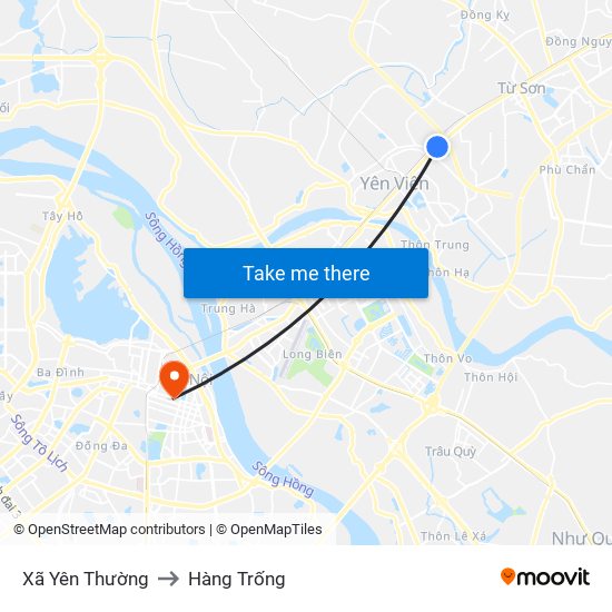 Xã Yên Thường to Hàng Trống map