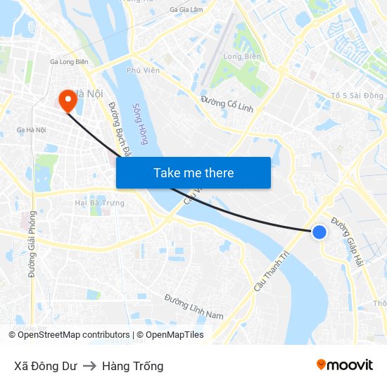 Xã Đông Dư to Hàng Trống map