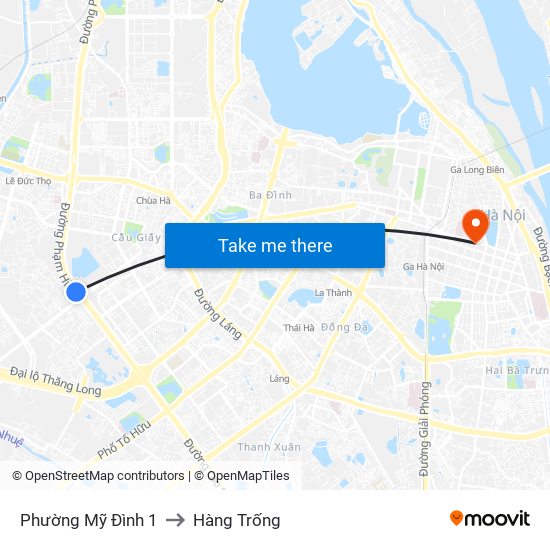 Phường Mỹ Đình 1 to Hàng Trống map