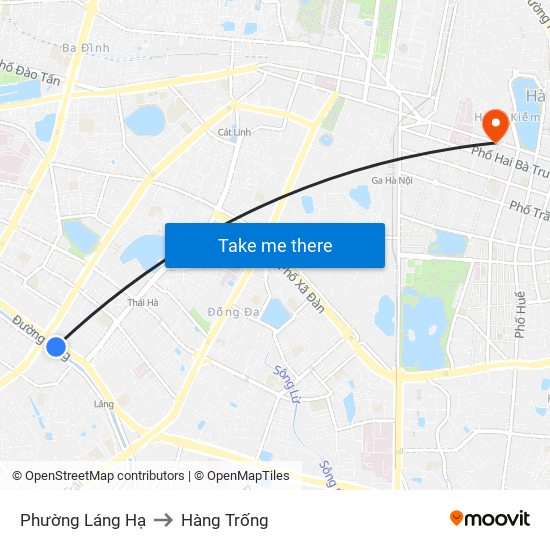 Phường Láng Hạ to Hàng Trống map