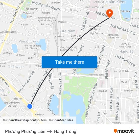 Phường Phương Liên to Hàng Trống map