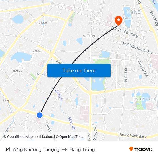 Phường Khương Thượng to Hàng Trống map