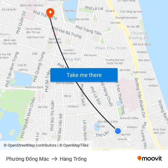 Phường Đống Mác to Hàng Trống map