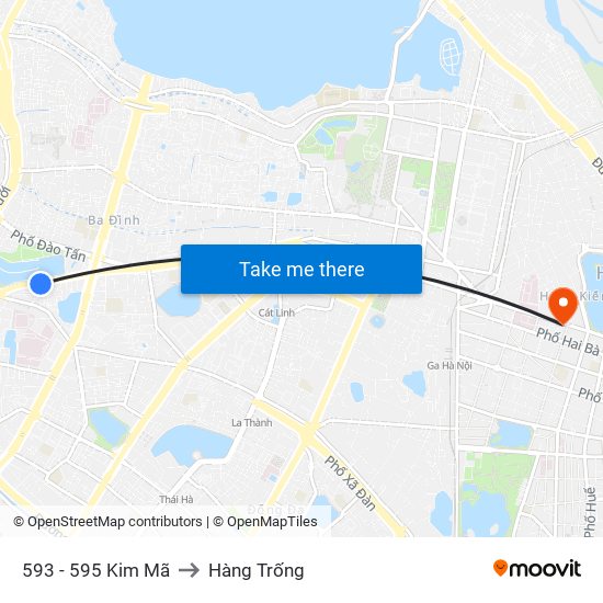 593 - 595 Kim Mã to Hàng Trống map