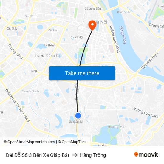 Dải Đỗ Số 3 Bến Xe Giáp Bát to Hàng Trống map