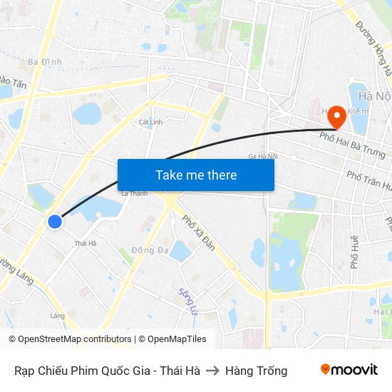 Rạp Chiếu Phim Quốc Gia - Thái Hà to Hàng Trống map