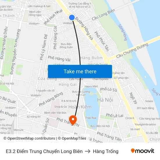 E3.2 Điểm Trung Chuyển Long Biên to Hàng Trống map