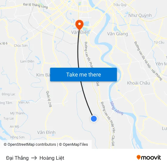 Đại Thắng to Hoàng Liệt map