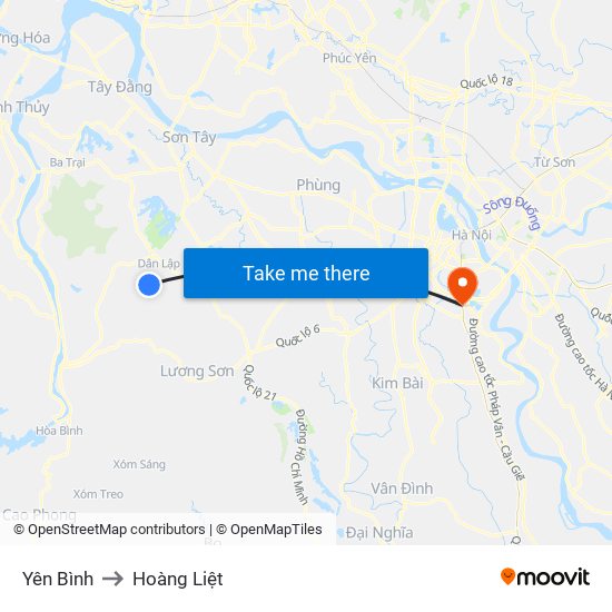 Yên Bình to Hoàng Liệt map