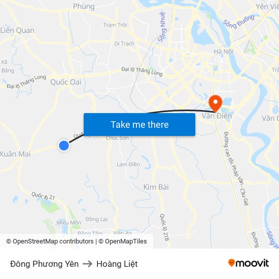 Đông Phương Yên to Hoàng Liệt map