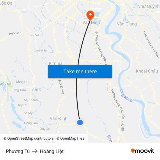 Phương Tú to Hoàng Liệt map