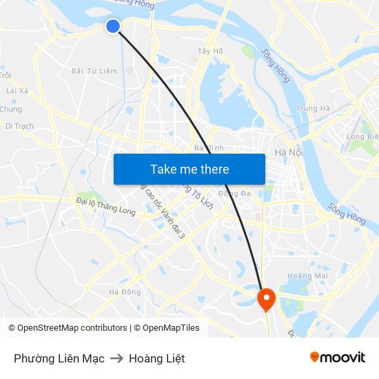 Phường Liên Mạc to Hoàng Liệt map