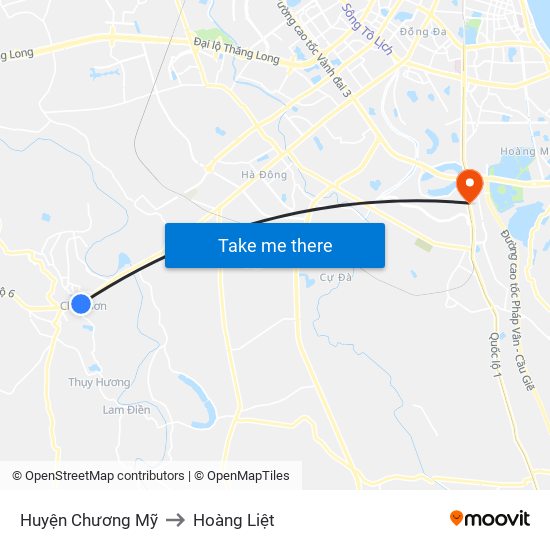 Huyện Chương Mỹ to Hoàng Liệt map