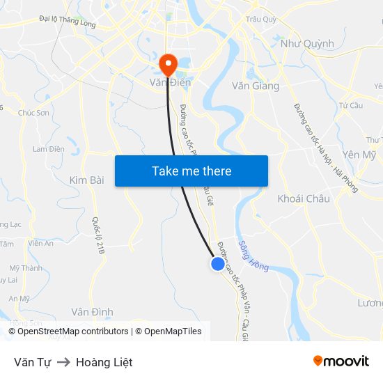 Văn Tự to Hoàng Liệt map