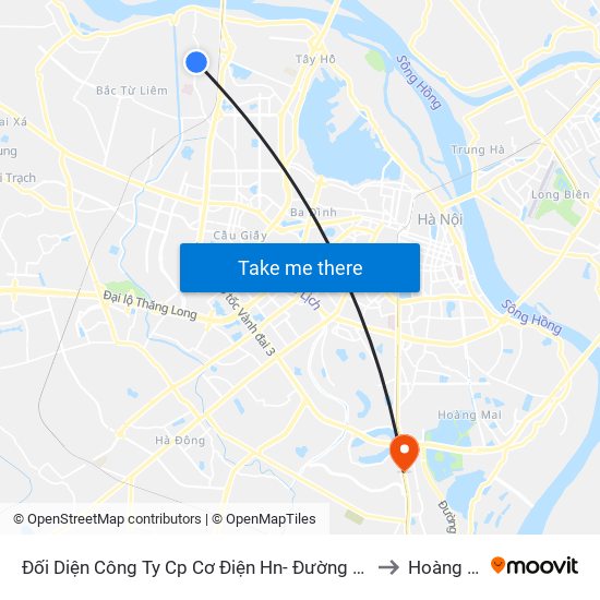 Đối Diện Công Ty Cp Cơ Điện Hn- Đường Đức Thắng to Hoàng Liệt map