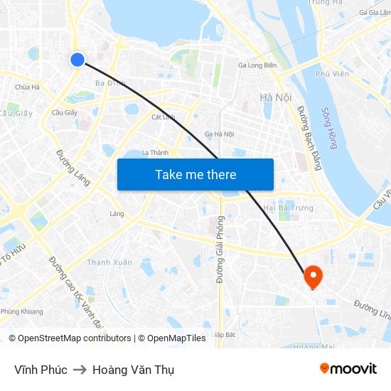 Vĩnh Phúc to Hoàng Văn Thụ map