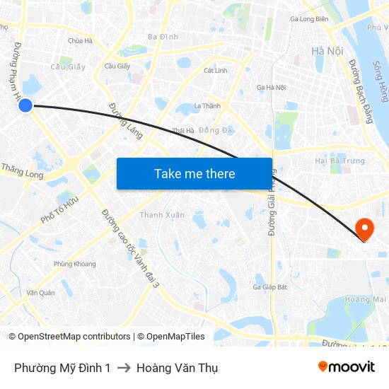 Phường Mỹ Đình 1 to Hoàng Văn Thụ map