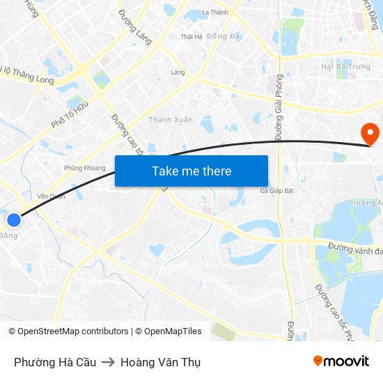 Phường Hà Cầu to Hoàng Văn Thụ map