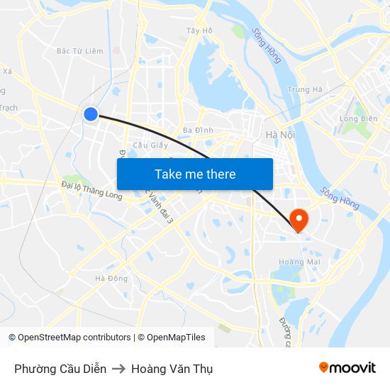 Phường Cầu Diễn to Hoàng Văn Thụ map