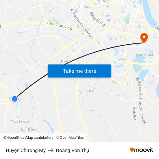 Huyện Chương Mỹ to Hoàng Văn Thụ map