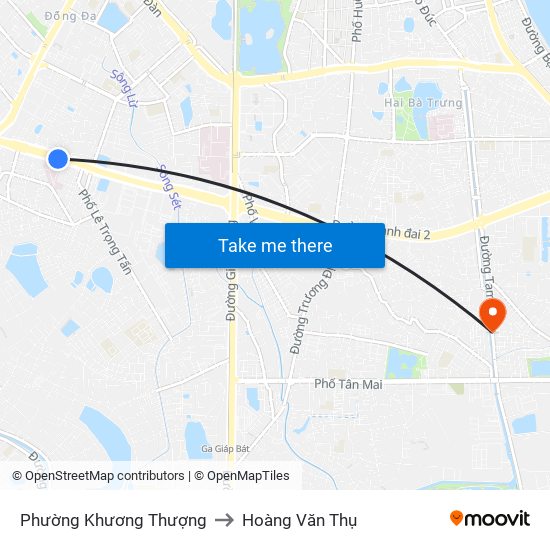 Phường Khương Thượng to Hoàng Văn Thụ map