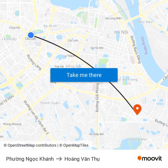 Phường Ngọc Khánh to Hoàng Văn Thụ map