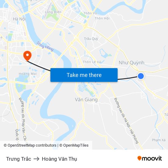 Trưng Trắc to Hoàng Văn Thụ map