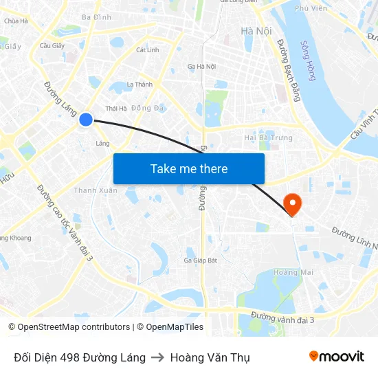 Đối Diện 498 Đường Láng to Hoàng Văn Thụ map